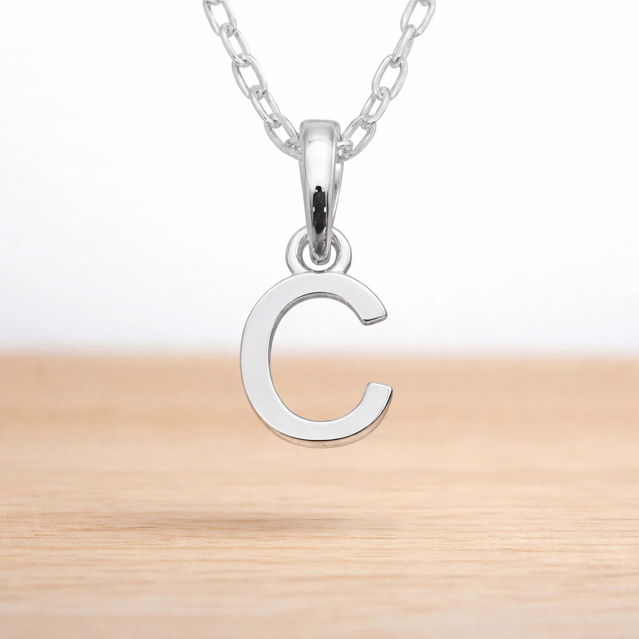 925 sterling silver initial B necklace on a fine chain