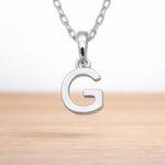 925 sterling silver initial G necklace on a fine chain