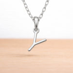 sterling silver initial y pendant on a sterling silver chain