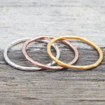 Hammered Gold, rose gold and sterling silver Stacker Rings - womens jewellery by Australian jewellery brands indie and harper