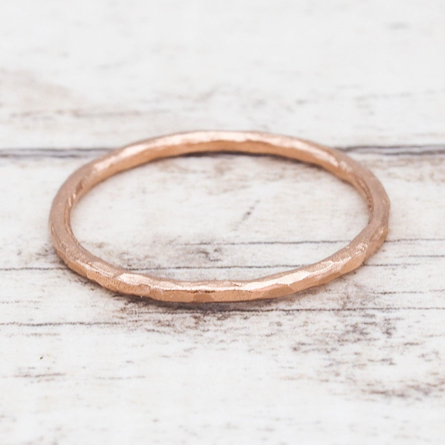 Thin Rose Gold Stacker Ring - womens rose gold jewellery by indie and harper