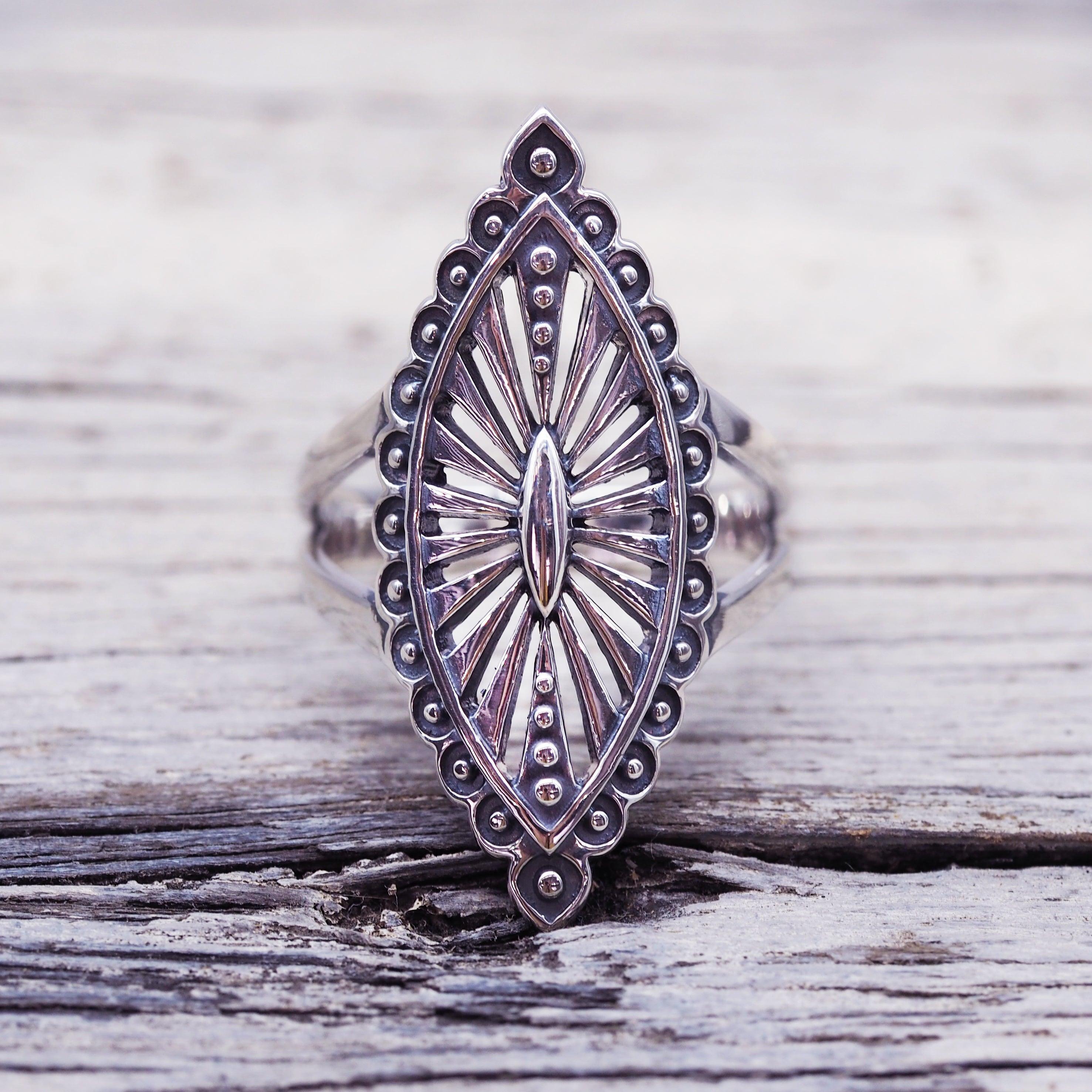 Tribal Mandala Ring - womens jewellery by indie and harper