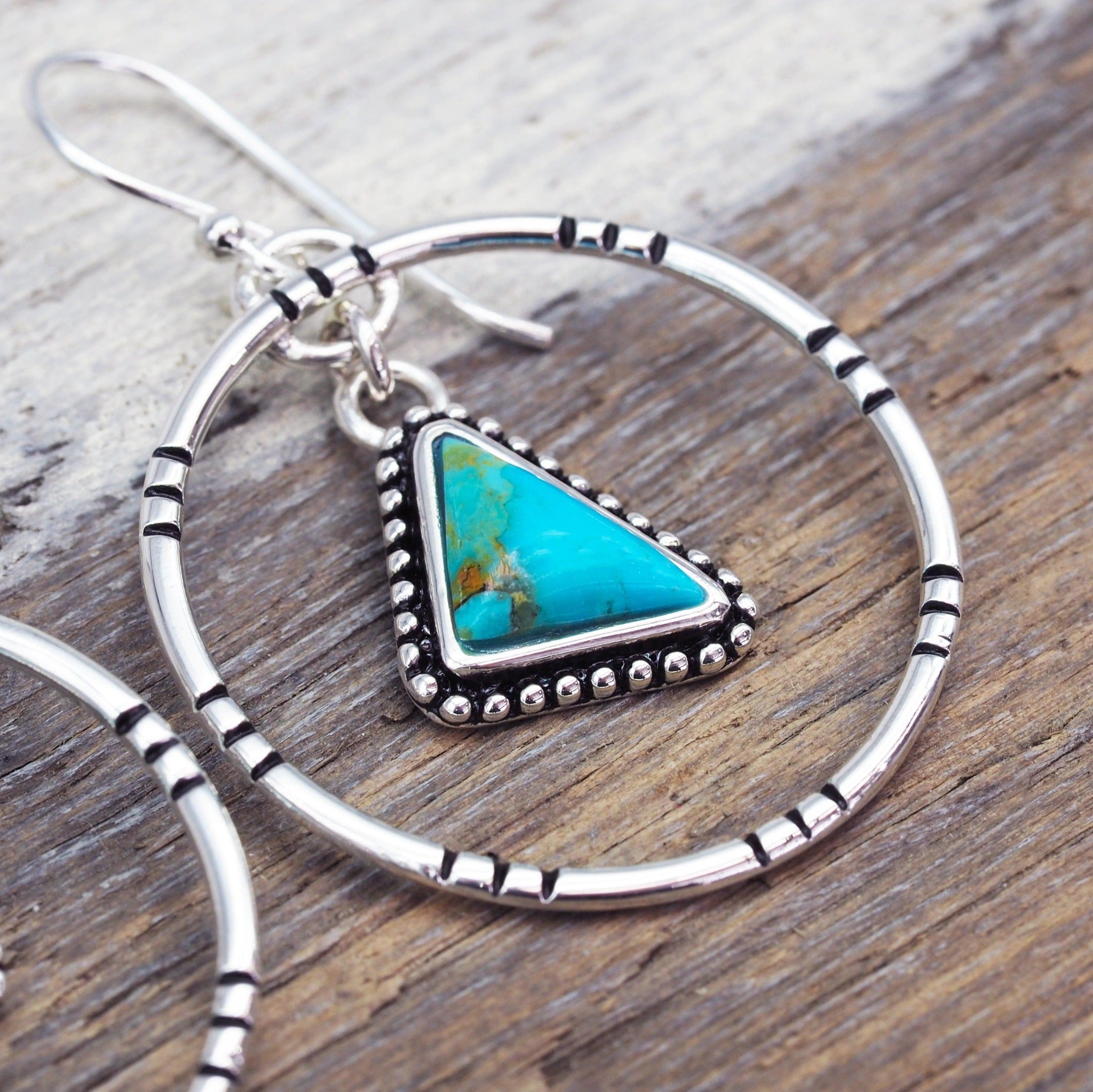 Tribal Turquoise Earrings - turquoise jewellery by womens boho jewellery store indie and harper
