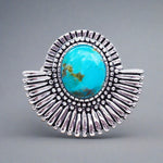 Tribal Turquoise Fan Ring - womens jewellery by indie and harper