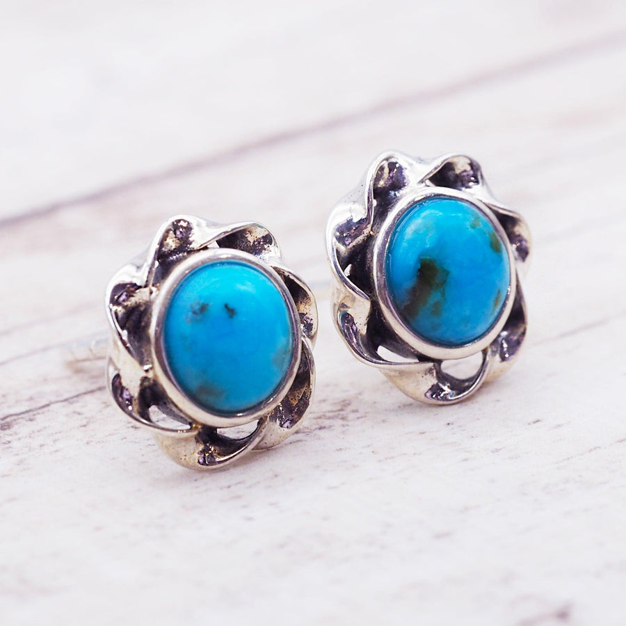 Turquoise earrings - womens sterling silver jewellery by indie and harper