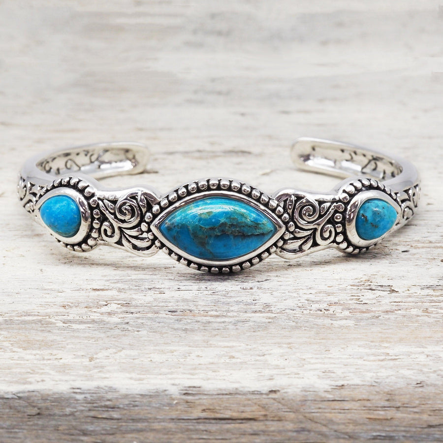 Turquoise Vine Cuff - womens turquoise jewellery by indie and harper