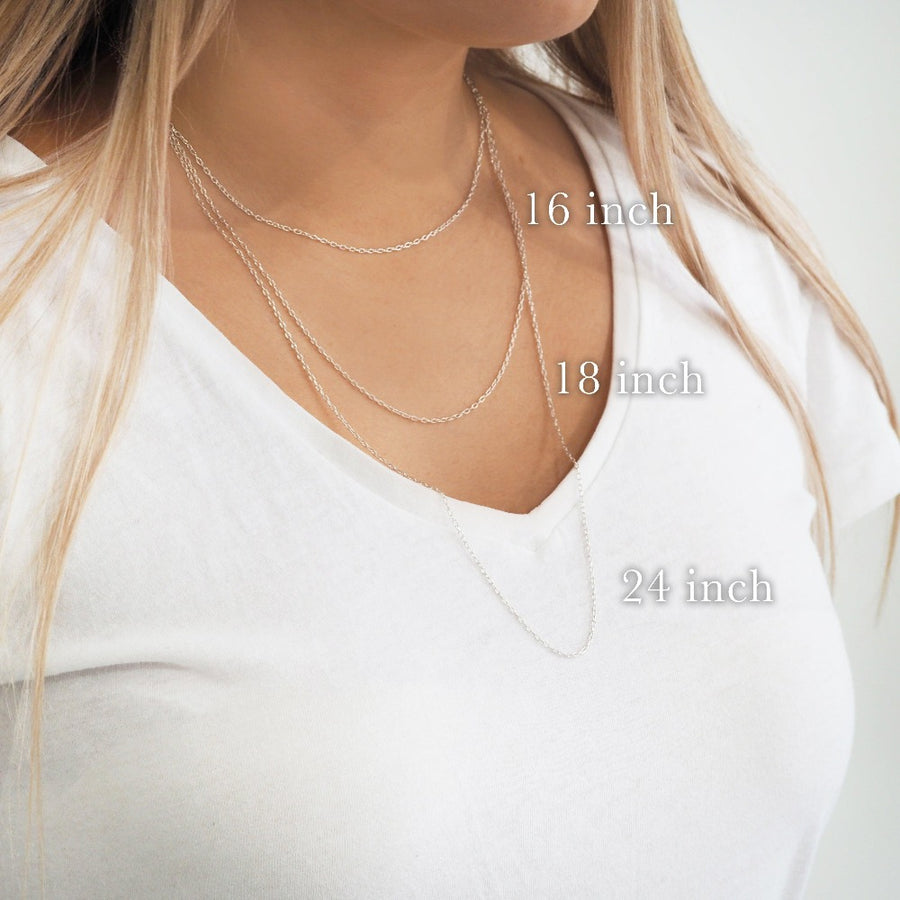 Sterling silver necklaces - chain length chart