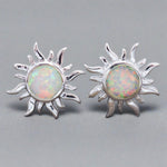 White Opal Sun Earrings - womens jewellery by indie and harper