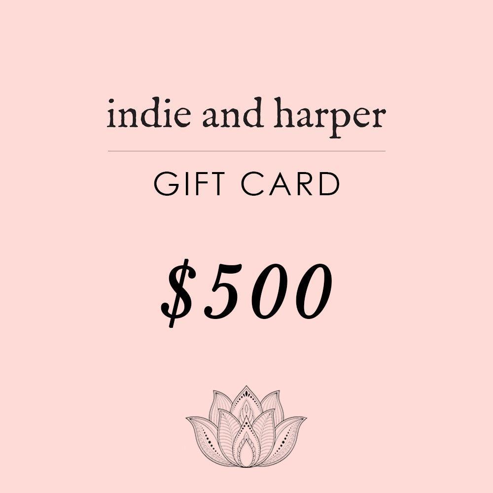 $500 Indie and Harper Gift Card - womens jewellery by indie and harper